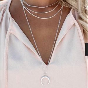 Luna Layered Necklace - Silver